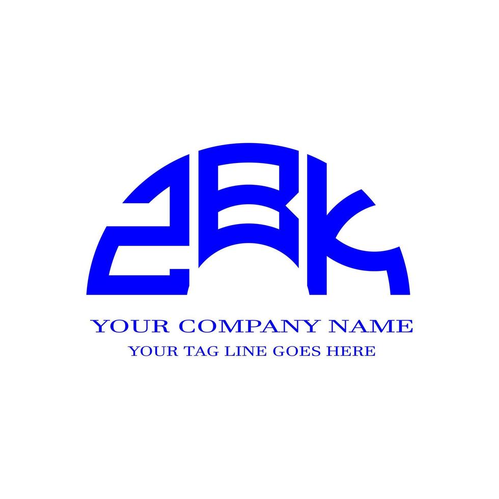 ZBK letter logo creative design with vector graphic