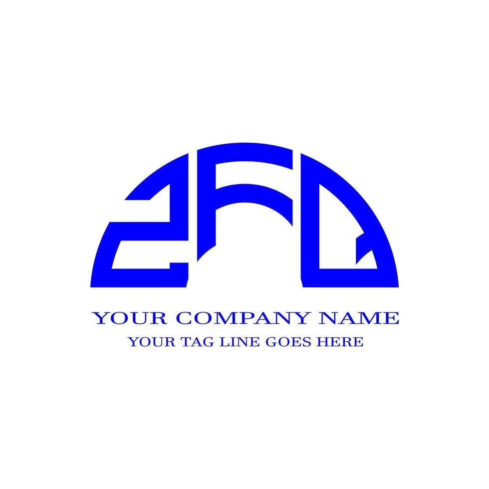 ZFQ letter logo creative design with vector graphic