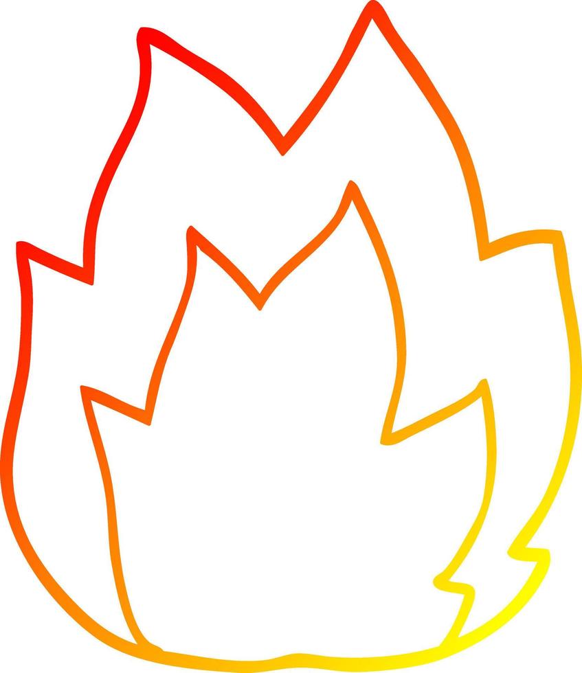 warm gradient line drawing cartoon fire explosion vector