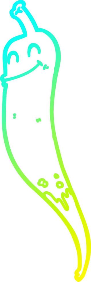 cold gradient line drawing cartoon chili pepper vector