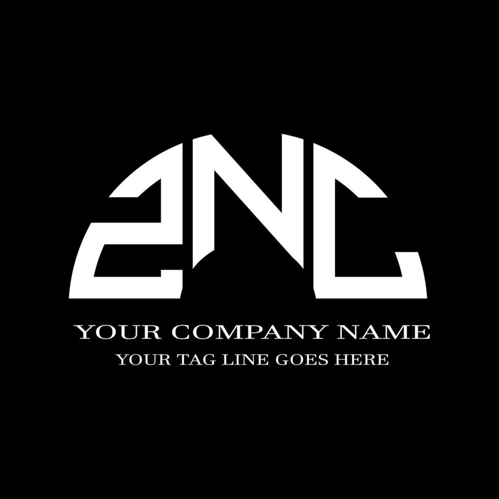 ZNC letter logo creative design with vector graphic