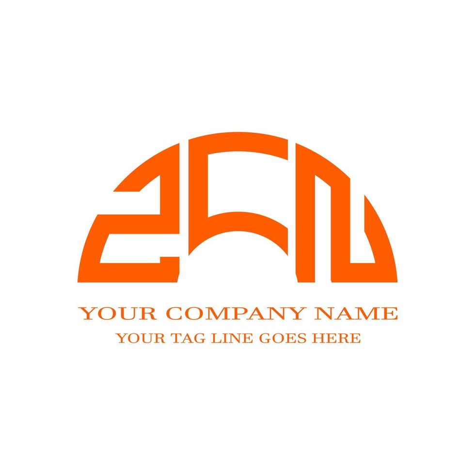 diseño creativo del logotipo de la letra zcn con gráfico vectorial vector