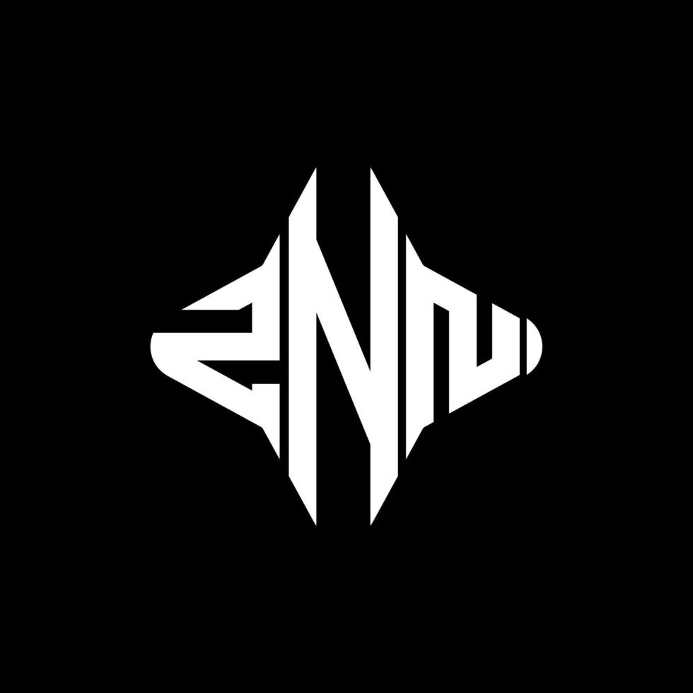 diseño creativo del logotipo de la letra znn con gráfico vectorial vector