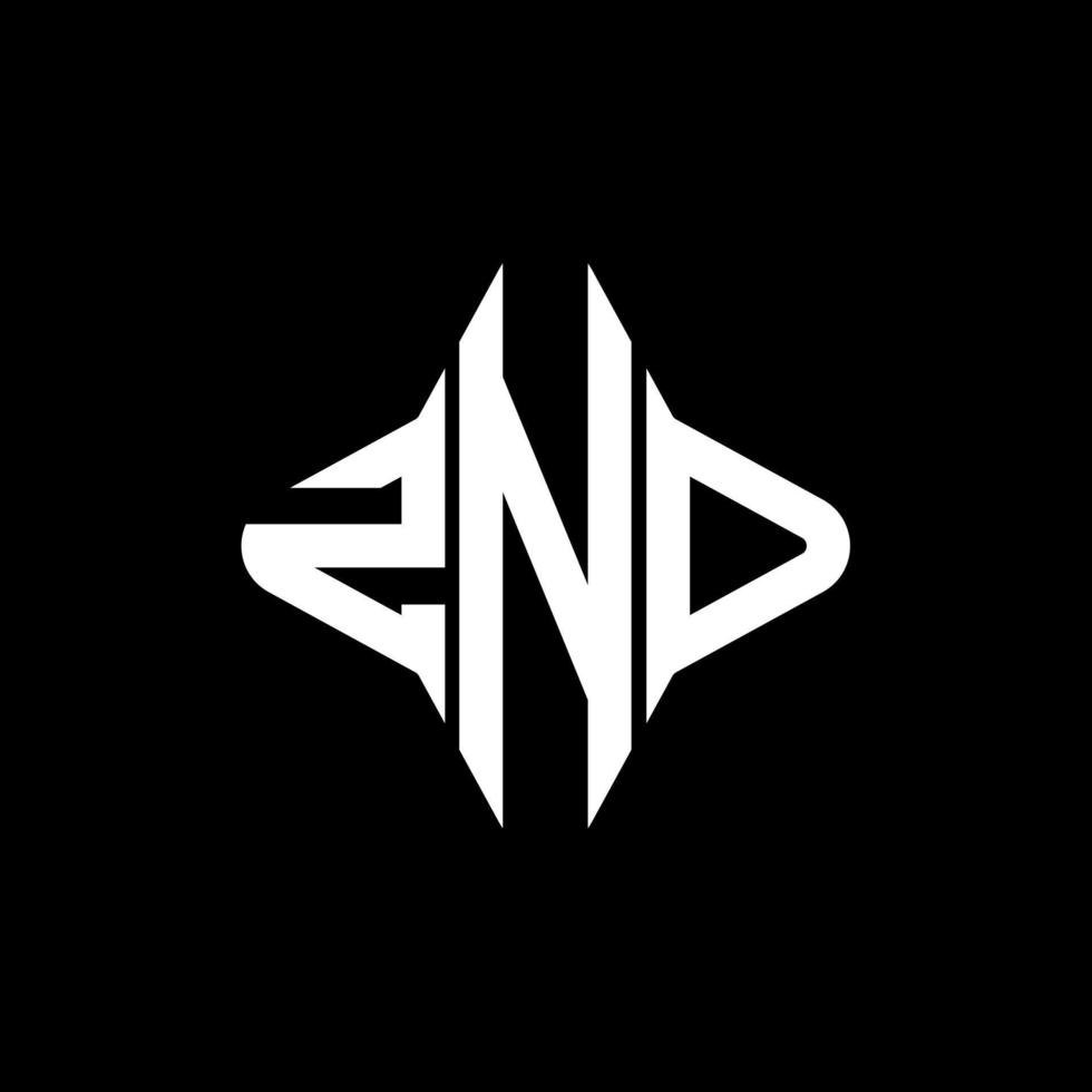 Diseño creativo del logotipo de la letra znd con gráfico vectorial vector
