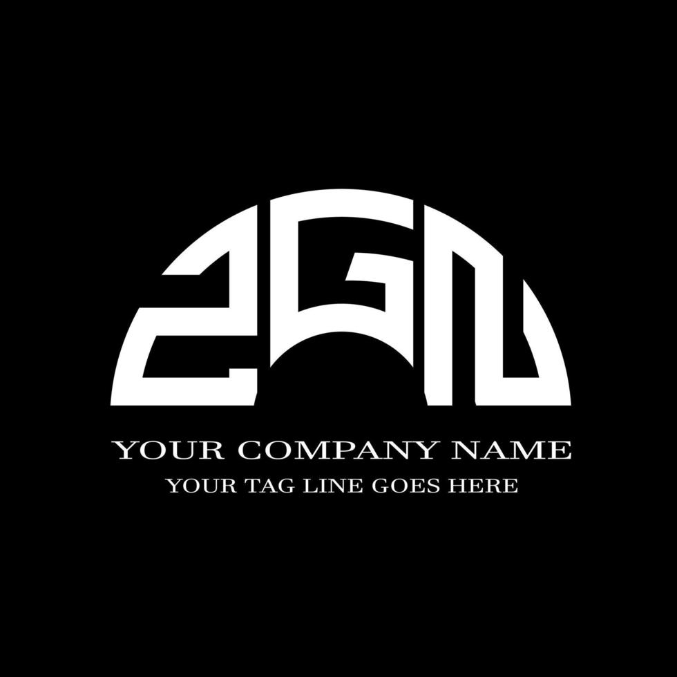 diseño creativo del logotipo de la letra zgn con gráfico vectorial vector