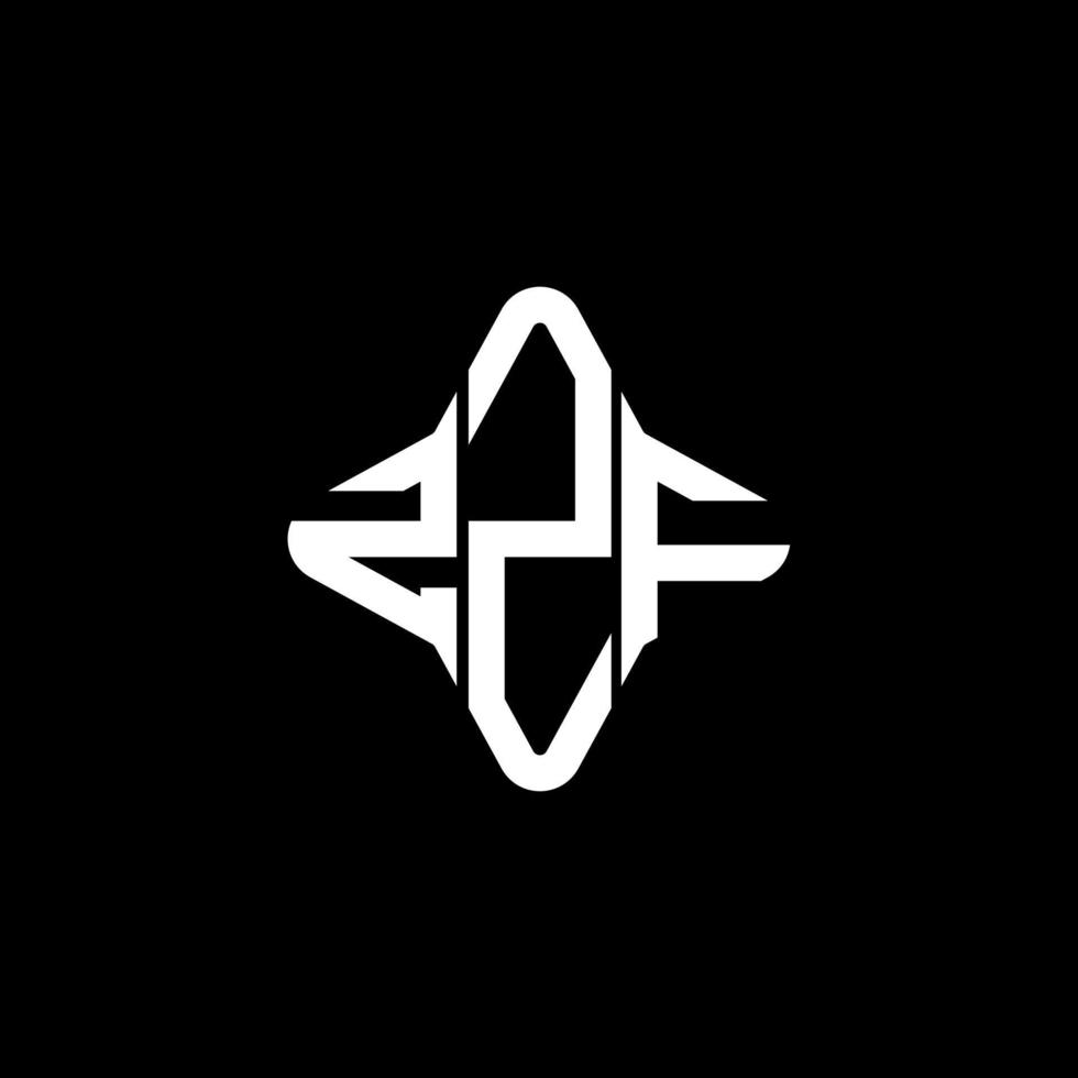 diseño creativo del logotipo de la letra zzf con gráfico vectorial vector