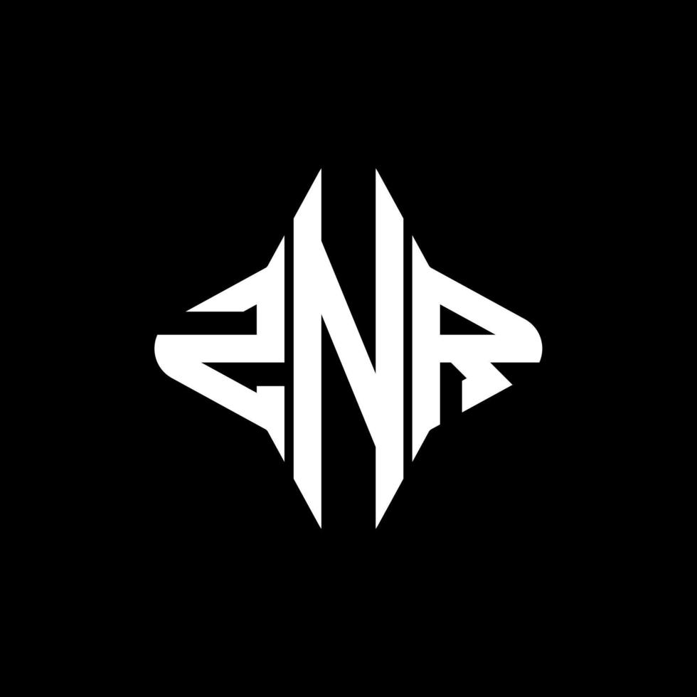 diseño creativo del logotipo de la letra znr con gráfico vectorial vector