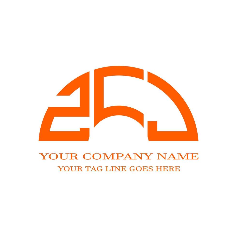 ZCJ letter logo creative design with vector graphic