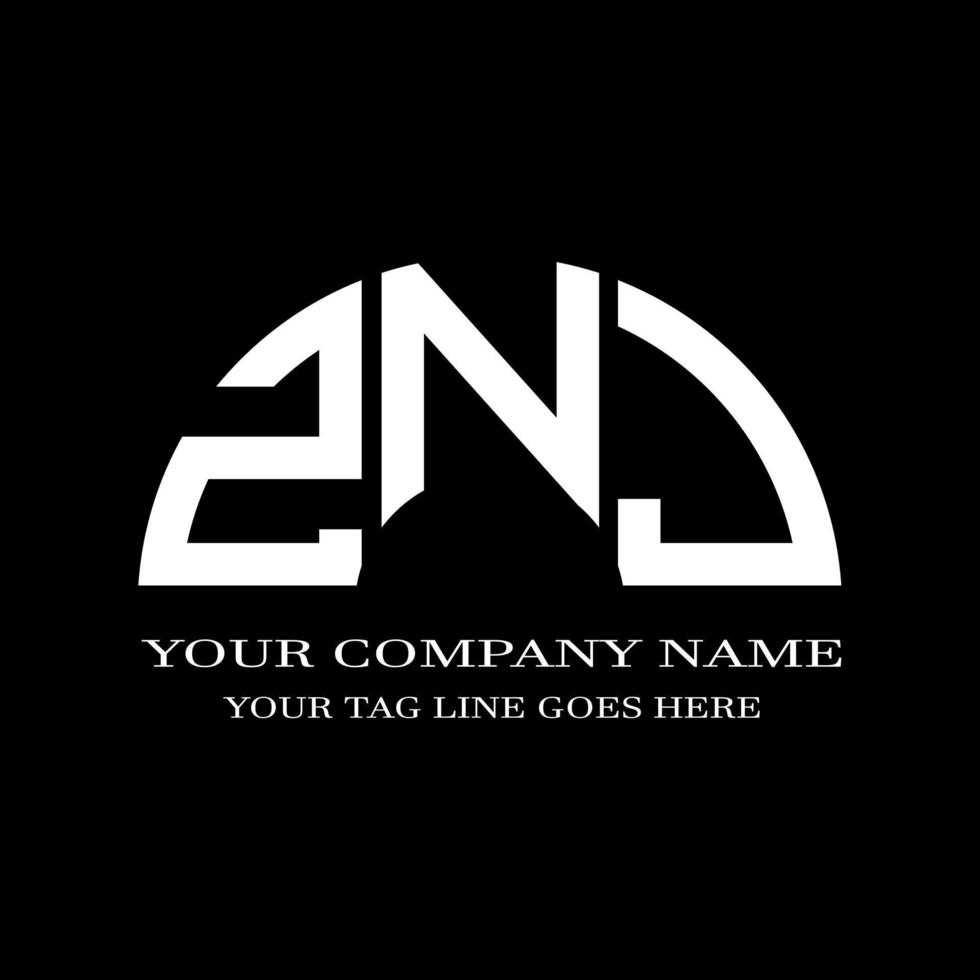 ZNJ letter logo creative design with vector graphic
