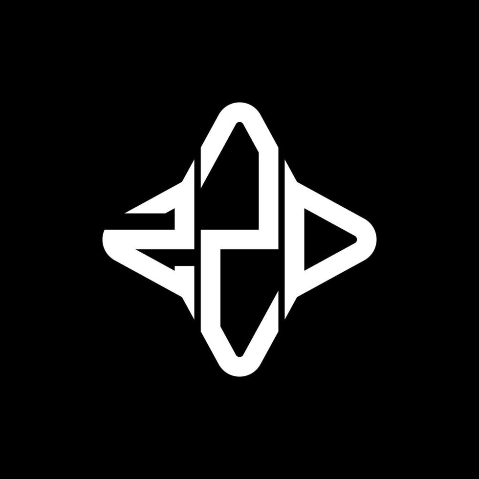 Diseño creativo del logotipo de la letra zzd con gráfico vectorial vector