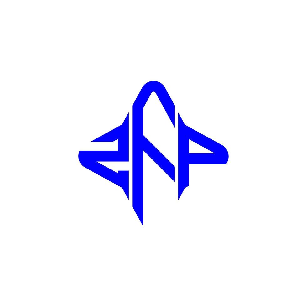 diseño creativo del logotipo de la letra zfp con gráfico vectorial vector