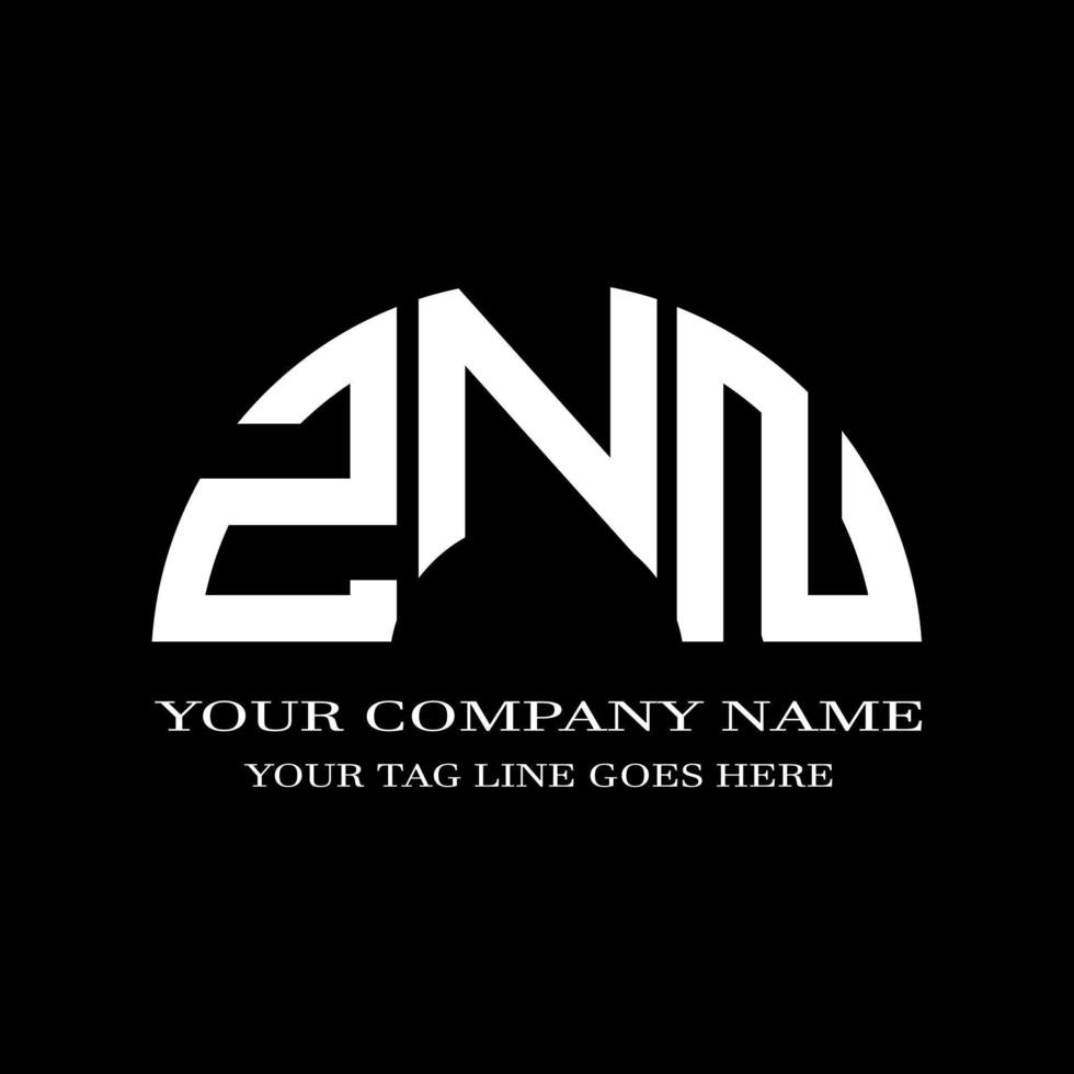 diseño creativo del logotipo de la letra znn con gráfico vectorial vector