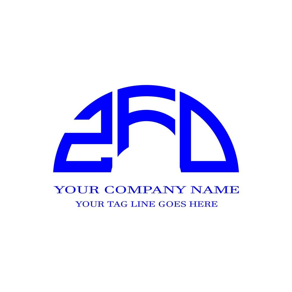 diseño creativo del logotipo de la letra zfd con gráfico vectorial vector