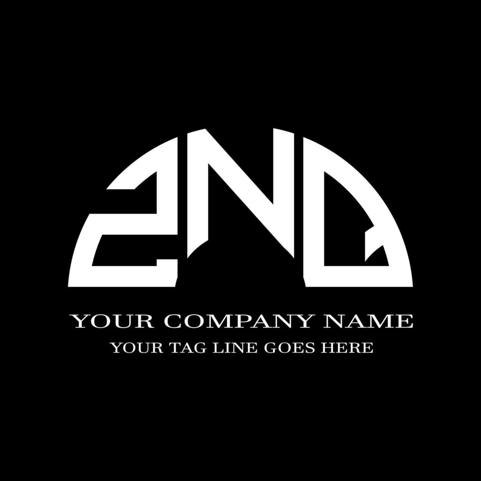 ZNQ letter logo creative design with vector graphic
