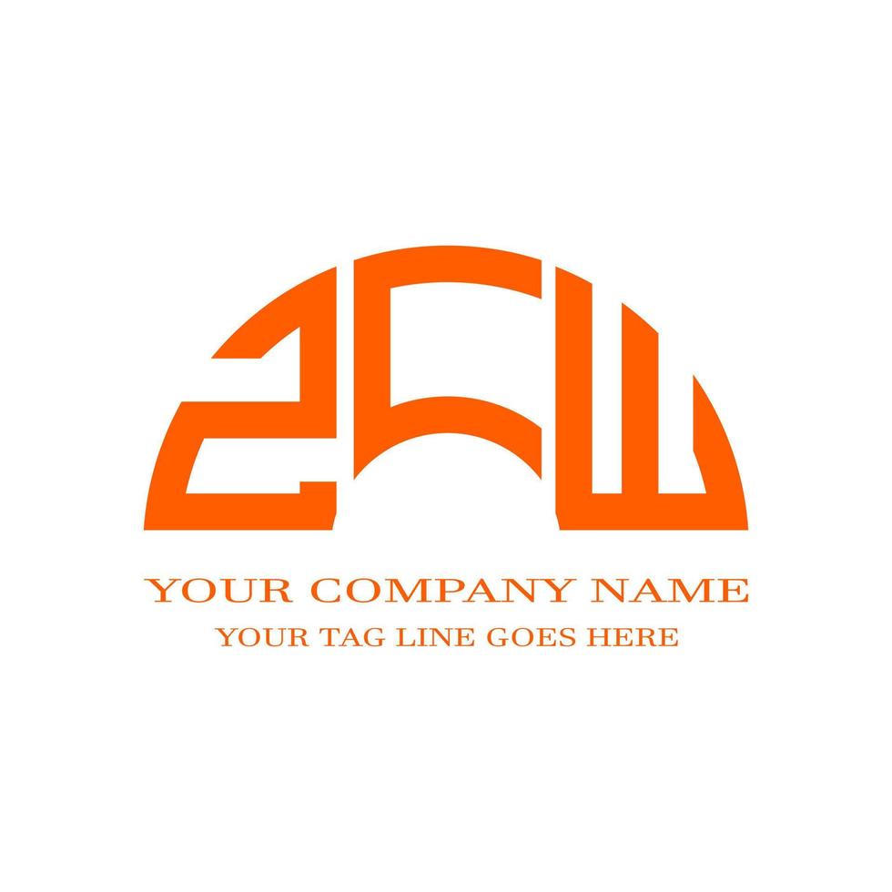diseño creativo del logotipo de la letra zcw con gráfico vectorial vector