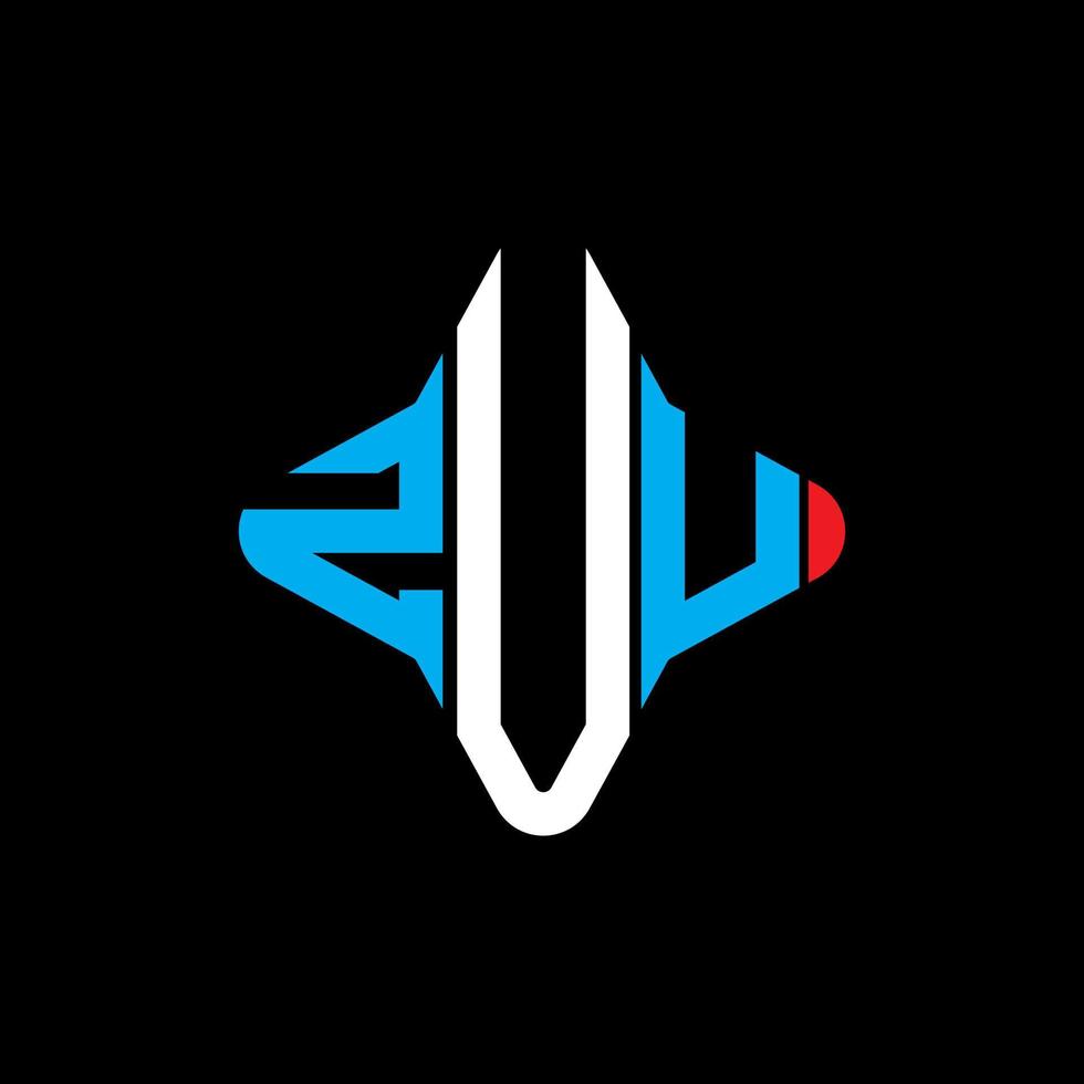 diseño creativo del logotipo de la letra zuu con gráfico vectorial vector