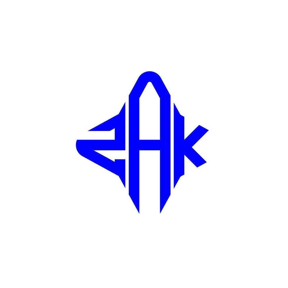 diseño creativo del logotipo de la letra zak con gráfico vectorial vector