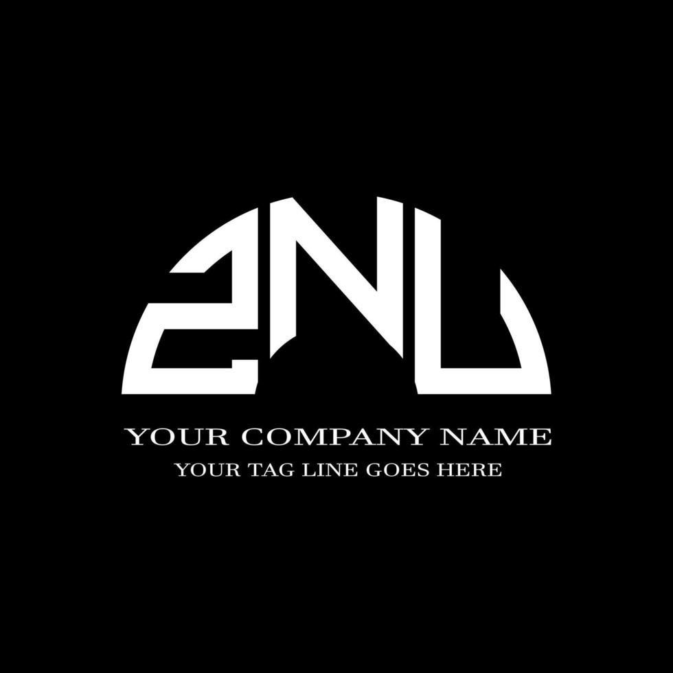 ZNU letter logo creative design with vector graphic