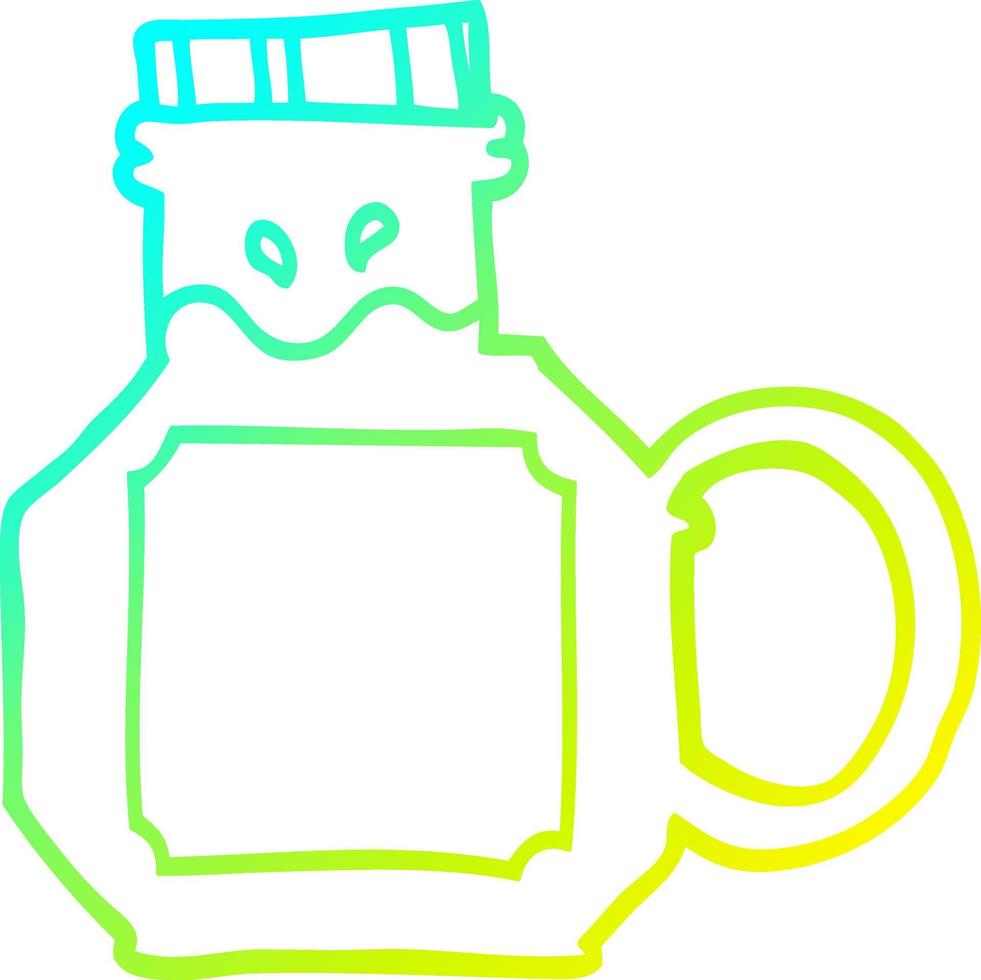 cold gradient line drawing cartoon green potion vector