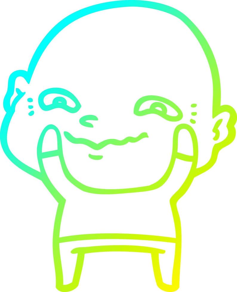 cold gradient line drawing cartoon creepy guy vector