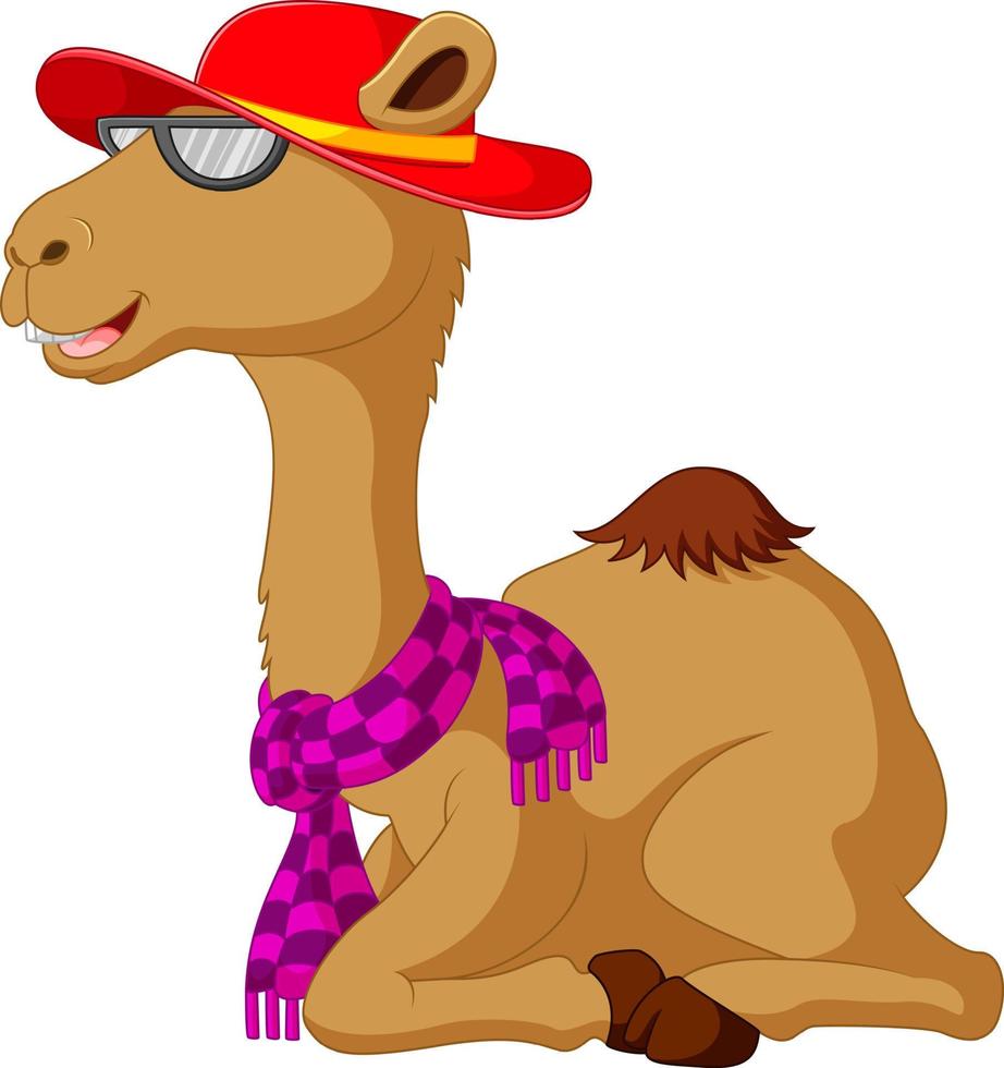 cute camel cartoon sitting vector