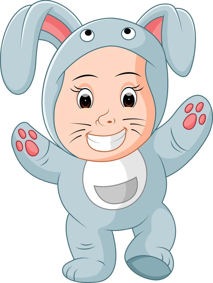 cute kids wearing animal costumes vector