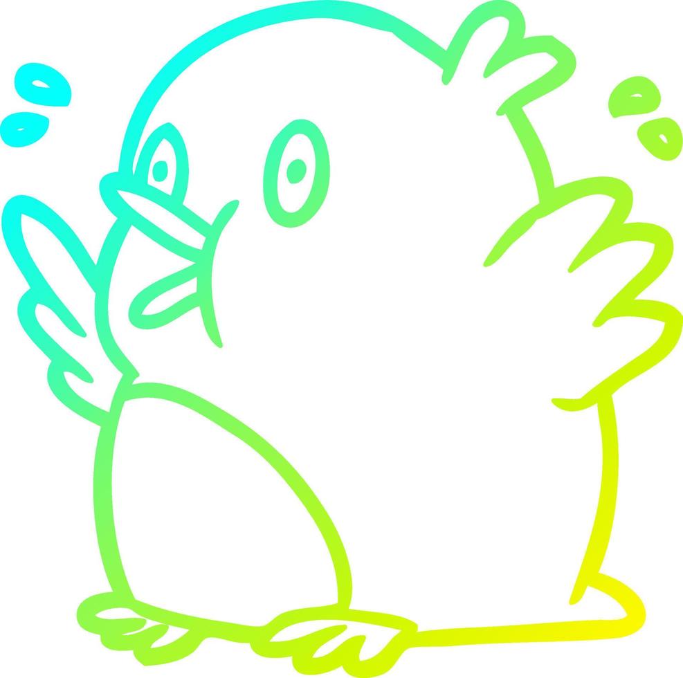 cold gradient line drawing over excited robin vector