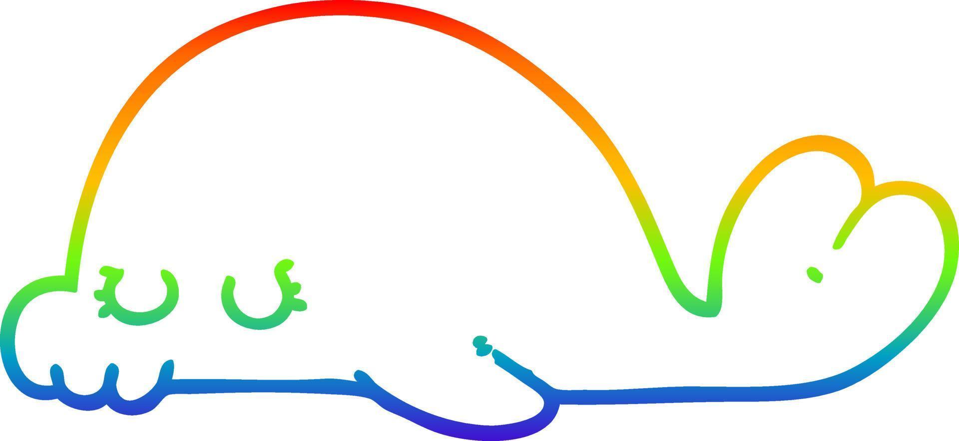 rainbow gradient line drawing cartoon seal vector