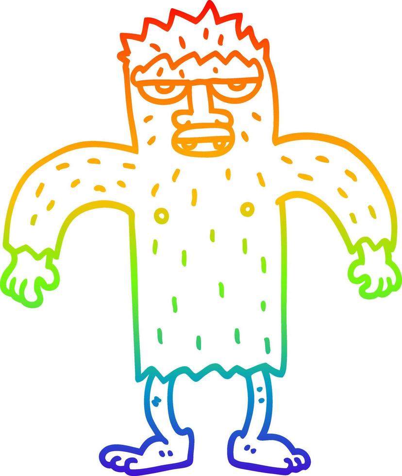 arco iris gradiente línea dibujo dibujos animados bigfoot criatura vector