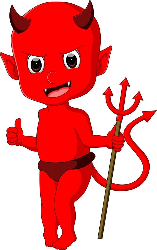 Cute red devil vector