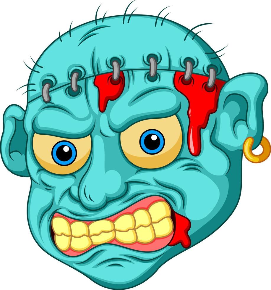 Zombie head cartoon vector