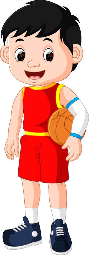 energetic young man playing basketball vector