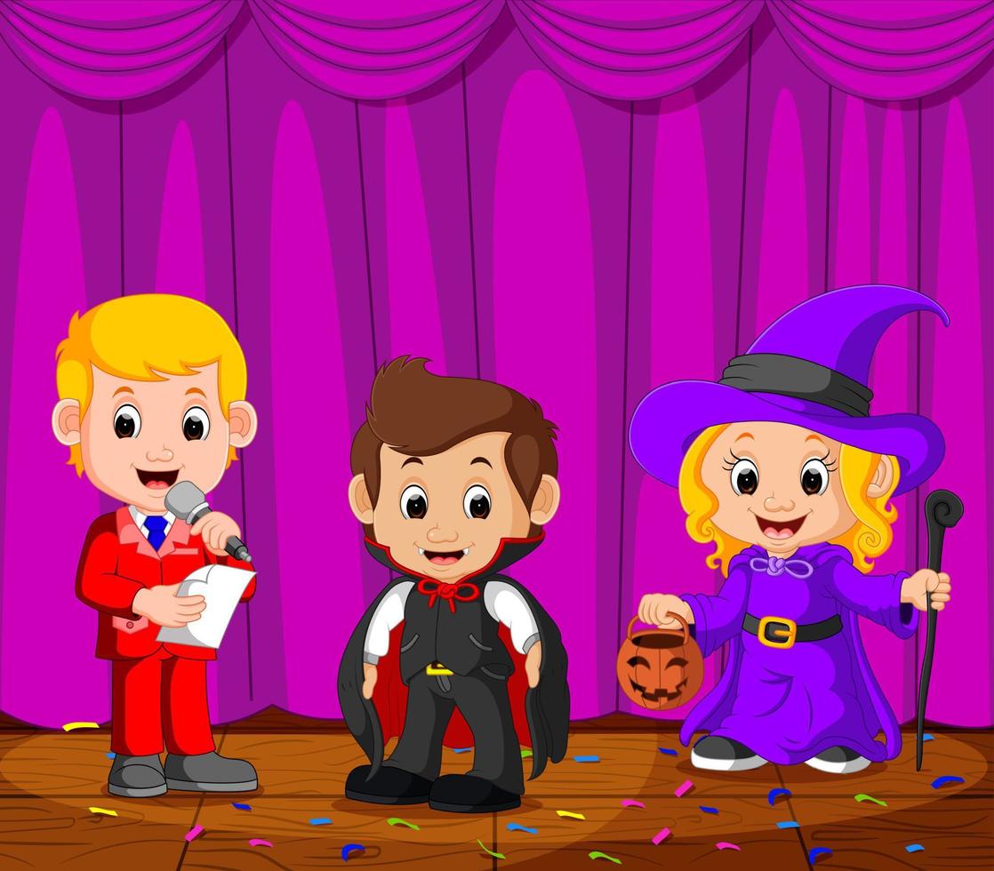 kids performing on a stage vector