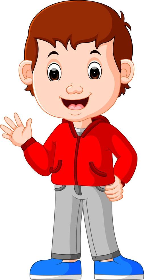 Cute boy cartoon good posing vector