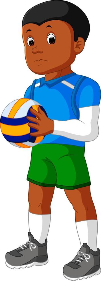 jugador de voleibol masculino de dibujos animados vector