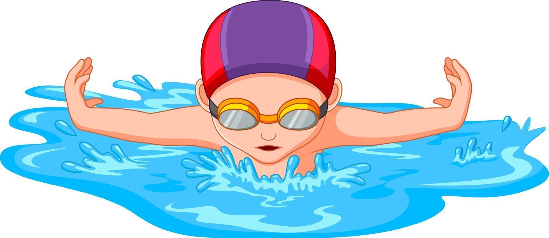 swimmers during swimming for sport competition vector