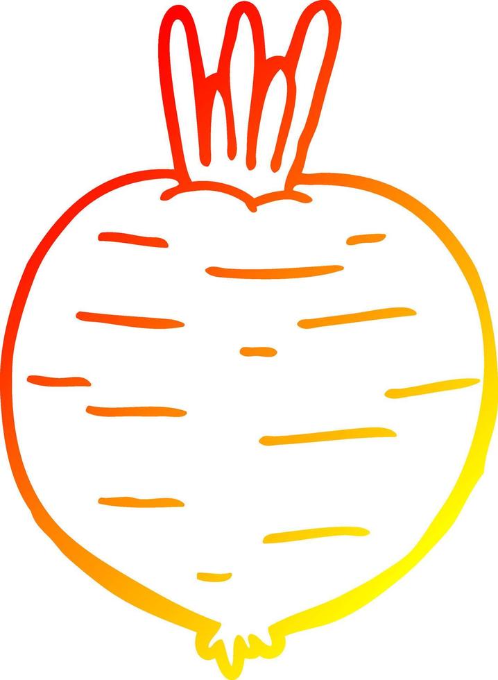 warm gradient line drawing cartoon vegetable vector