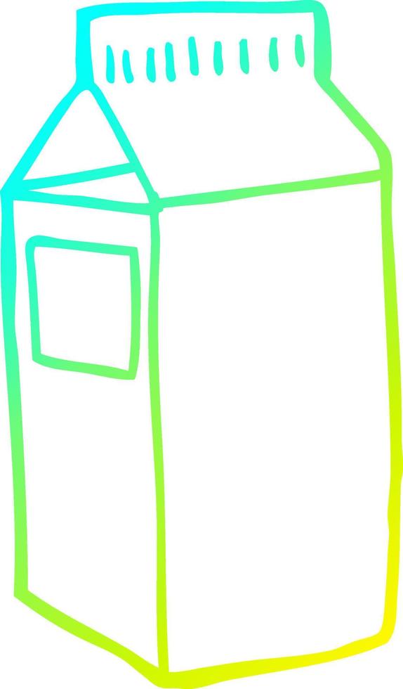 cold gradient line drawing cartoon milk carton vector