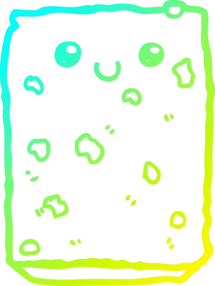 cold gradient line drawing cartoon biscuit vector