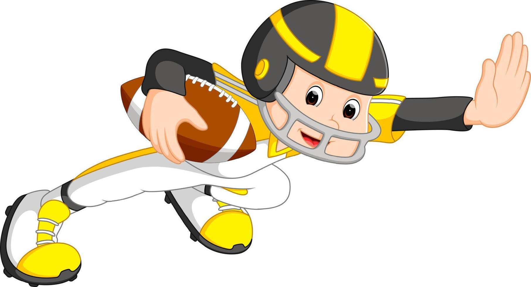 Young kid playing football vector