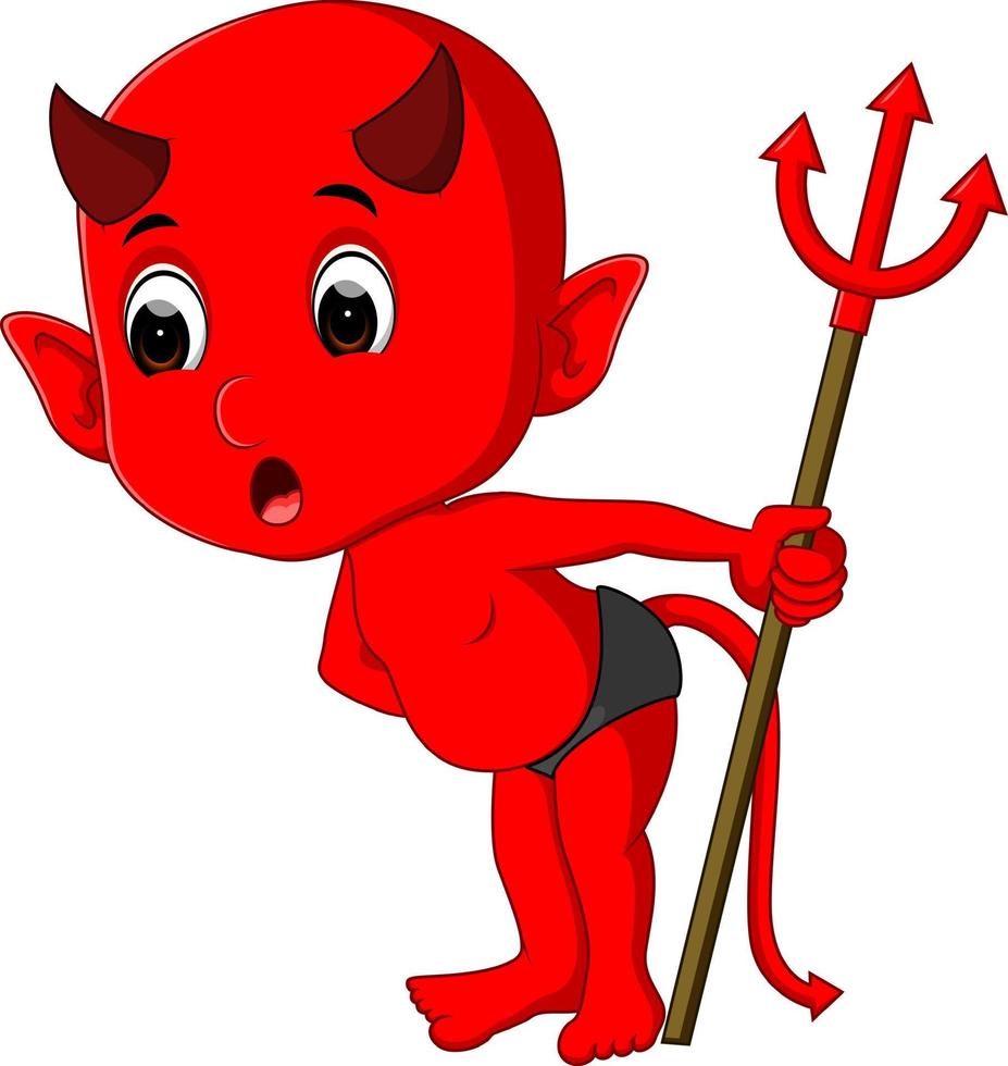 Cute red devil vector