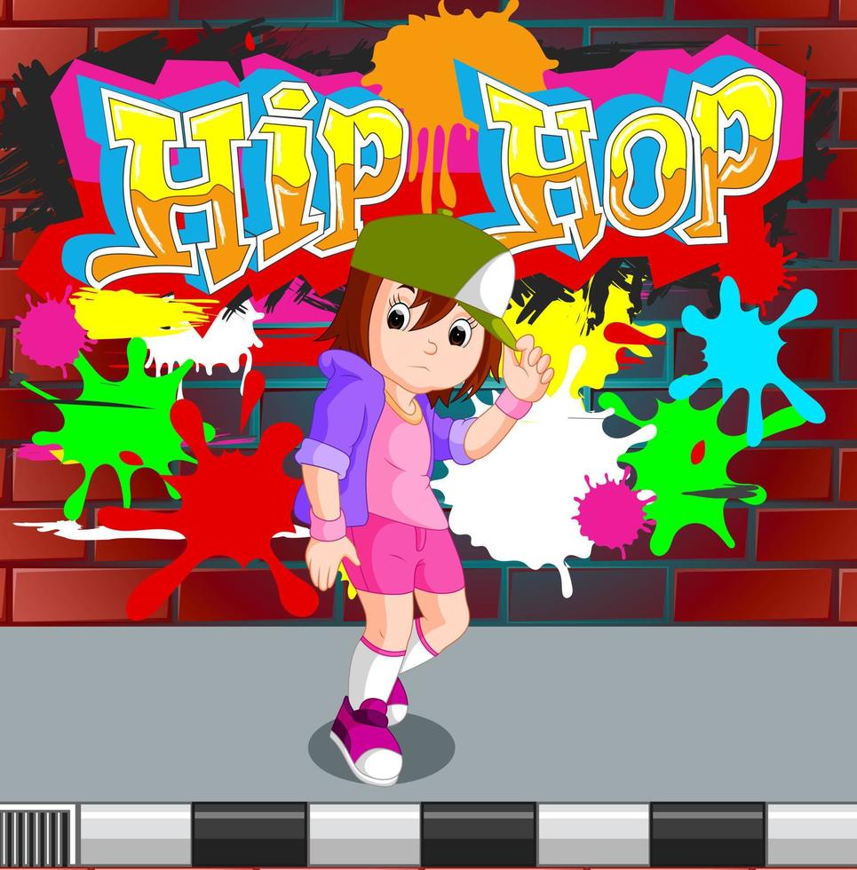 kids dancing hip hop vector