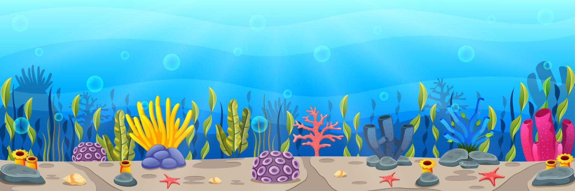 Underwater scene with tropical coral reef vector