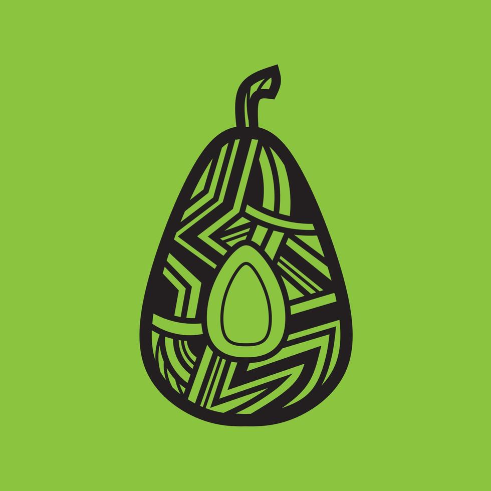 logotipo minimalista de aguacate. diseño simple de vectores de frutas. aislado con fondo suave.