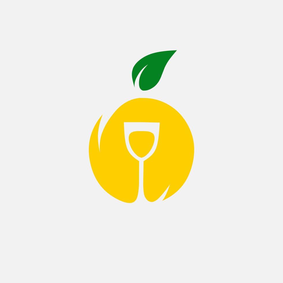 logotipo minimalista de limón. diseño de vector de espacio negativo simple. aislado con fondo suave.