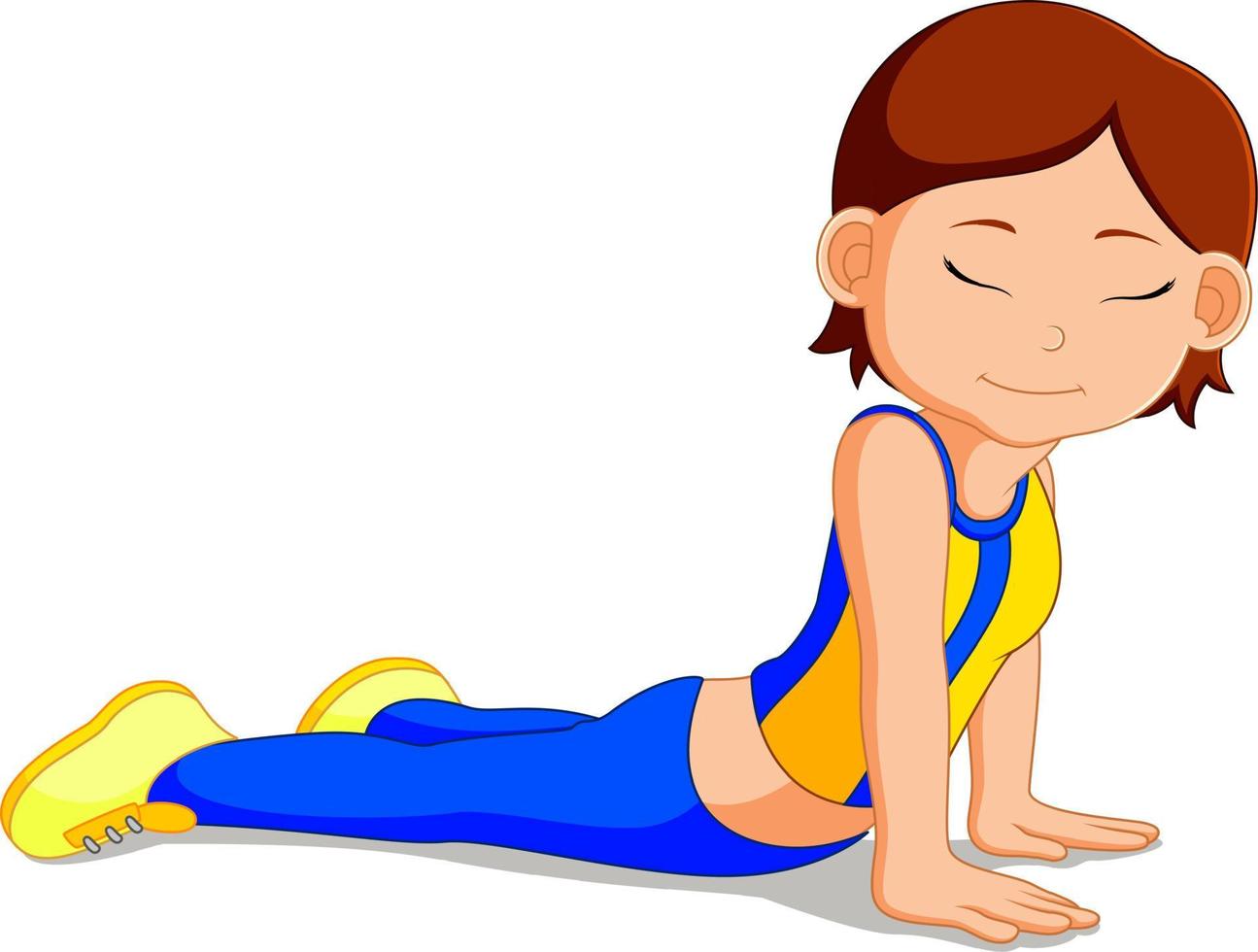 jovencita haciendo yoga vector