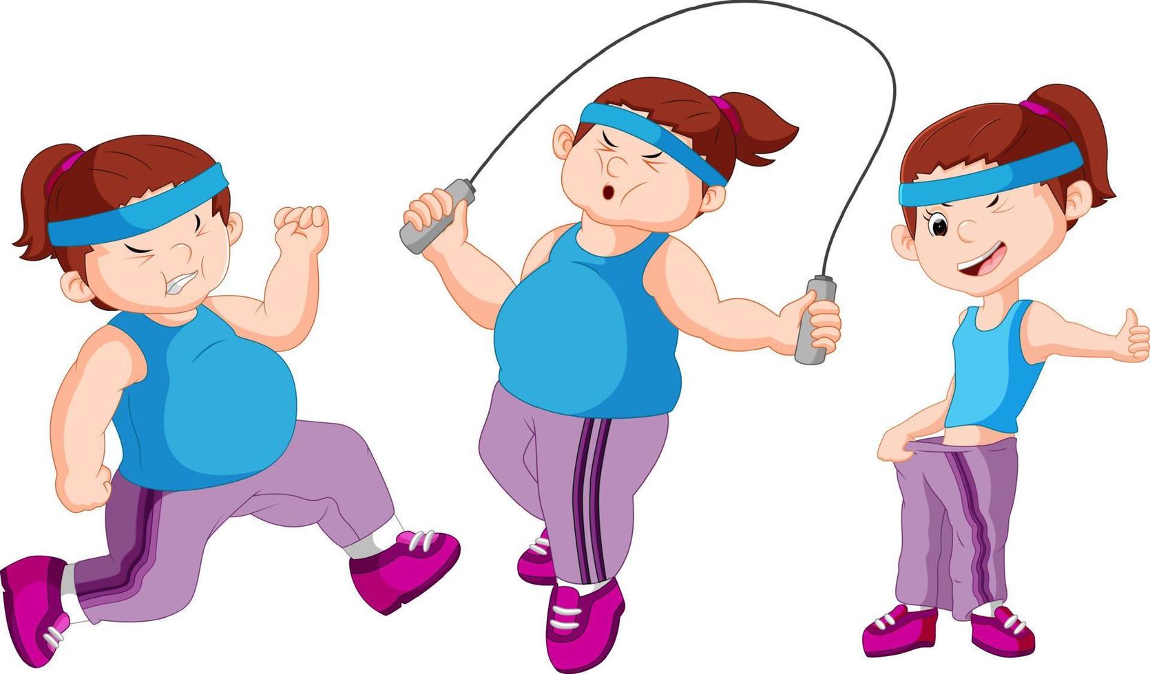 fat woman sport illustration design collection vector