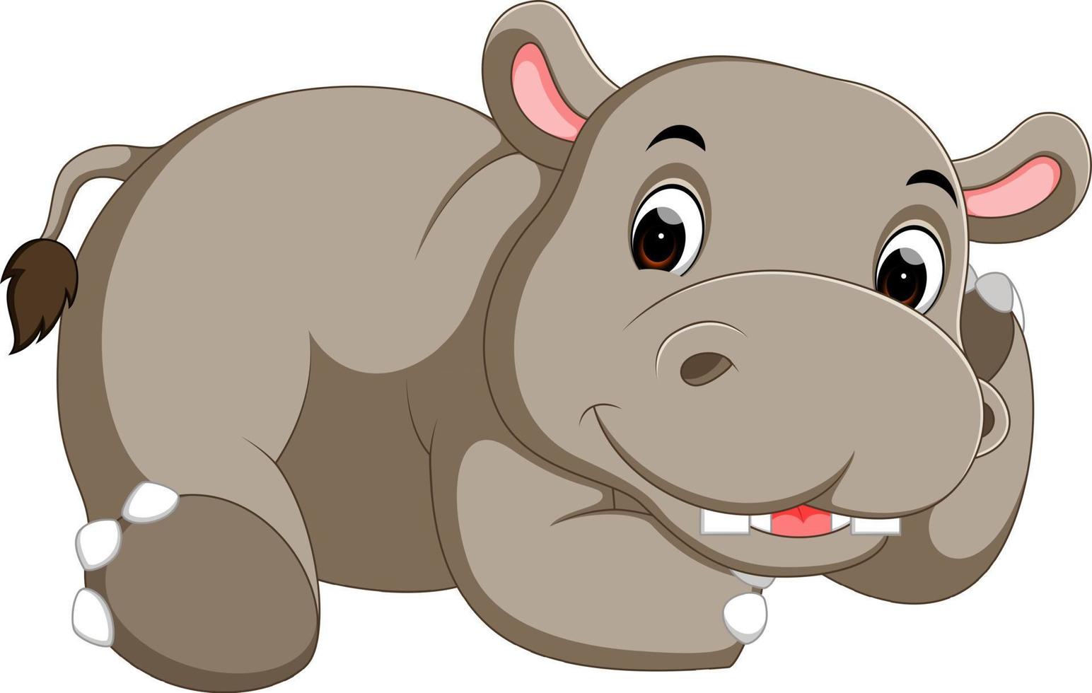 dibujos animados lindo hipopótamo 8665838 Vector en Vecteezy