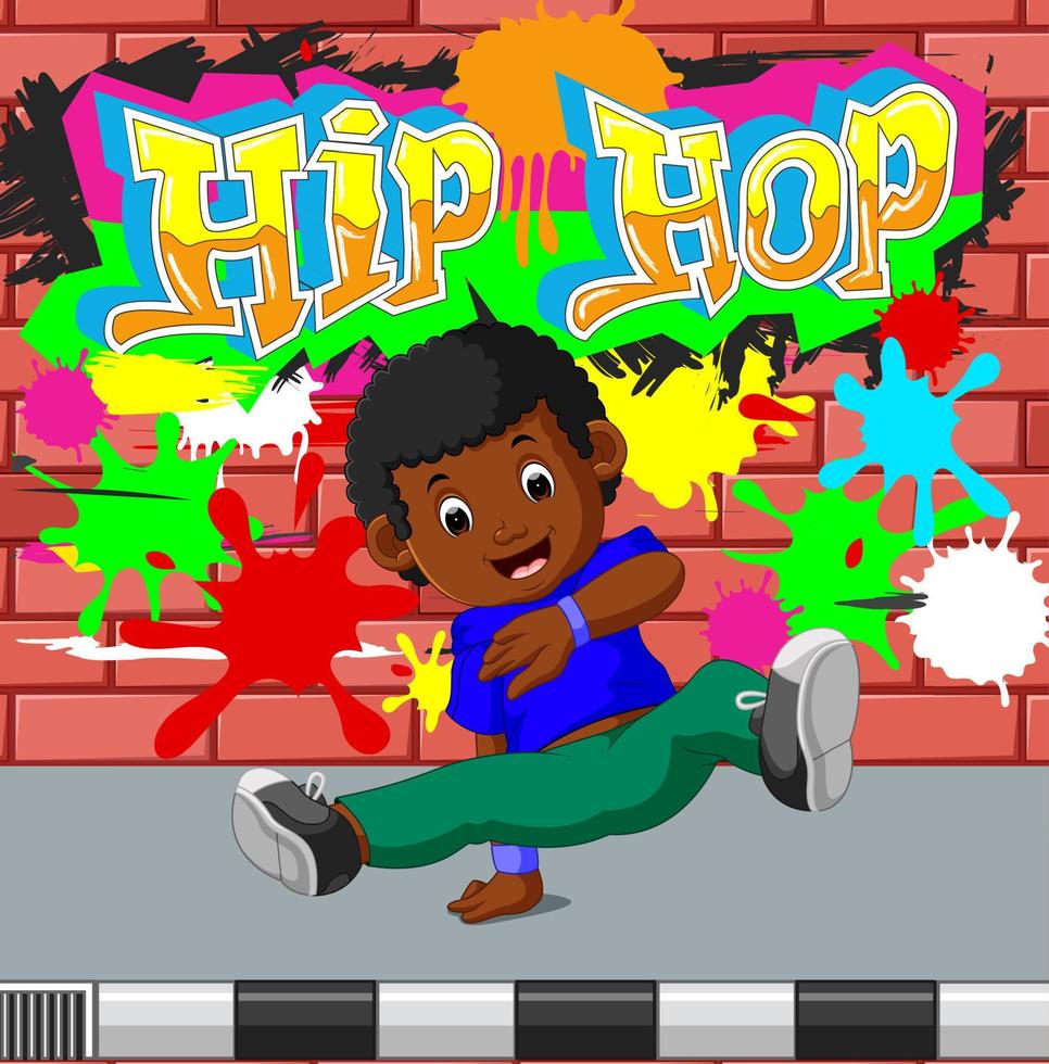 niños bailando hip hop vector