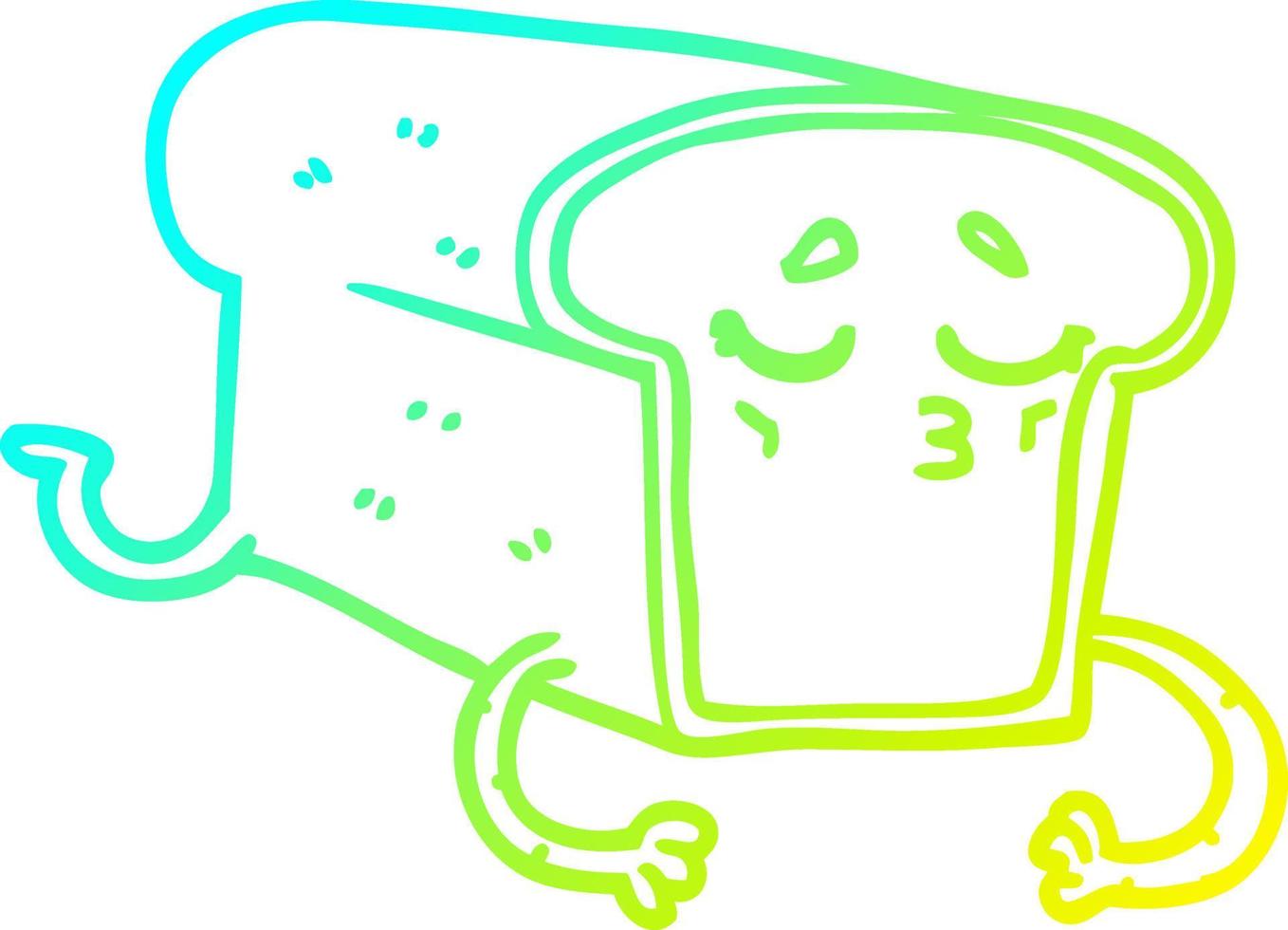 cold gradient line drawing cartoon loaf of bread vector